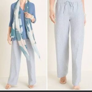 Chicos Linen Wide Leg Pants Size 2 TALL NWOT
